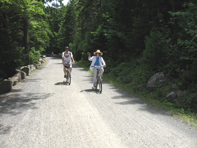 Cyclists on the carriage trails