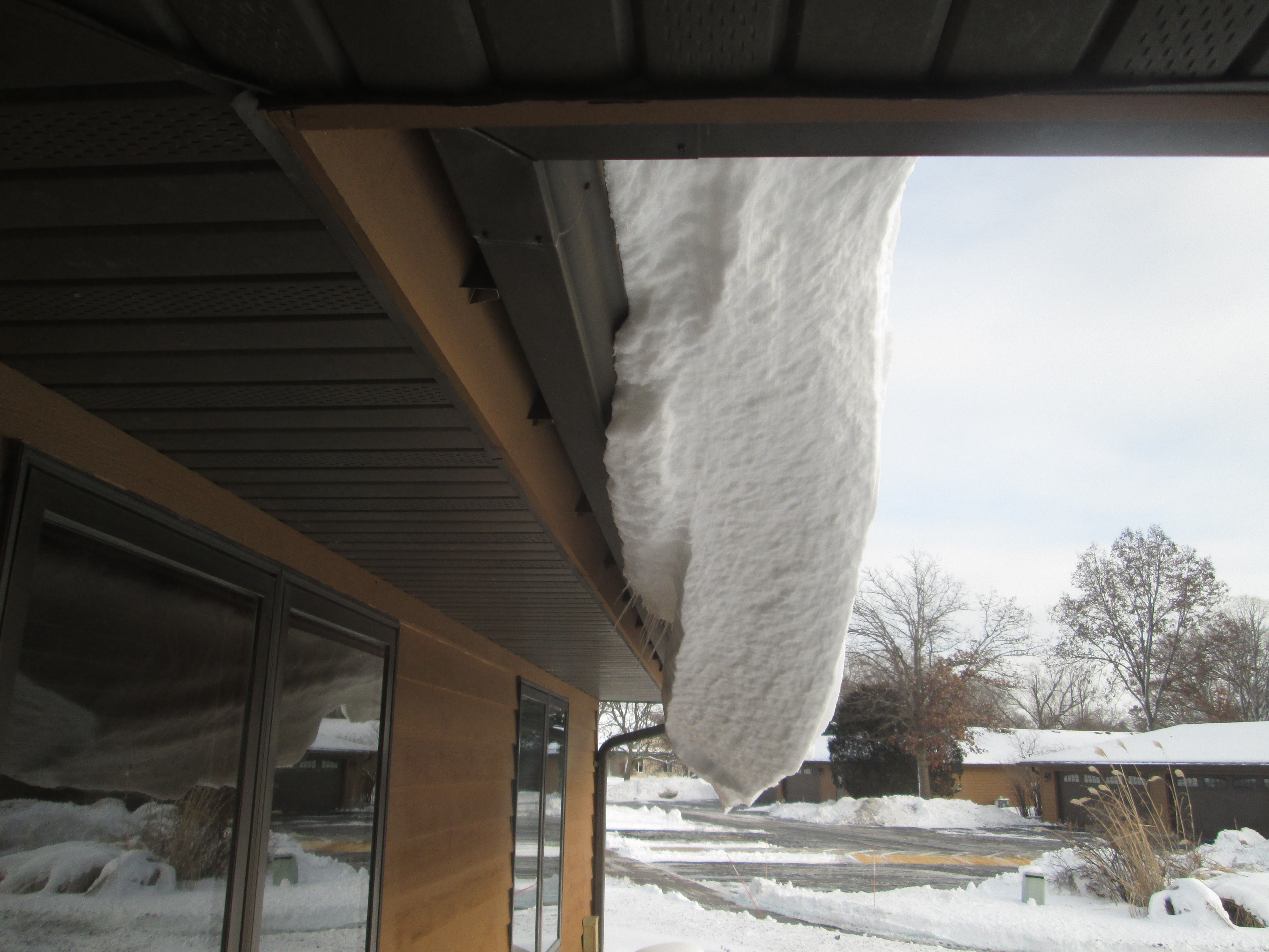 Close-up view of drift hanging from the roof